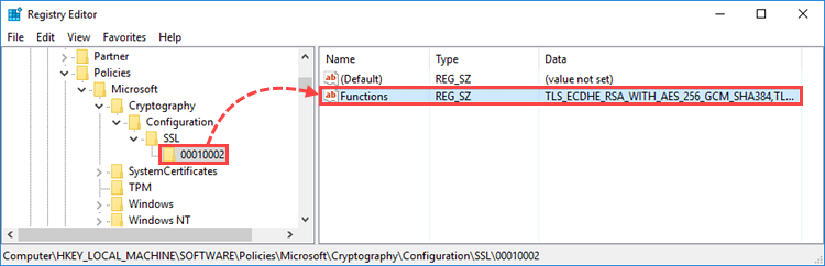 Adding additional cipher suites in Windows
